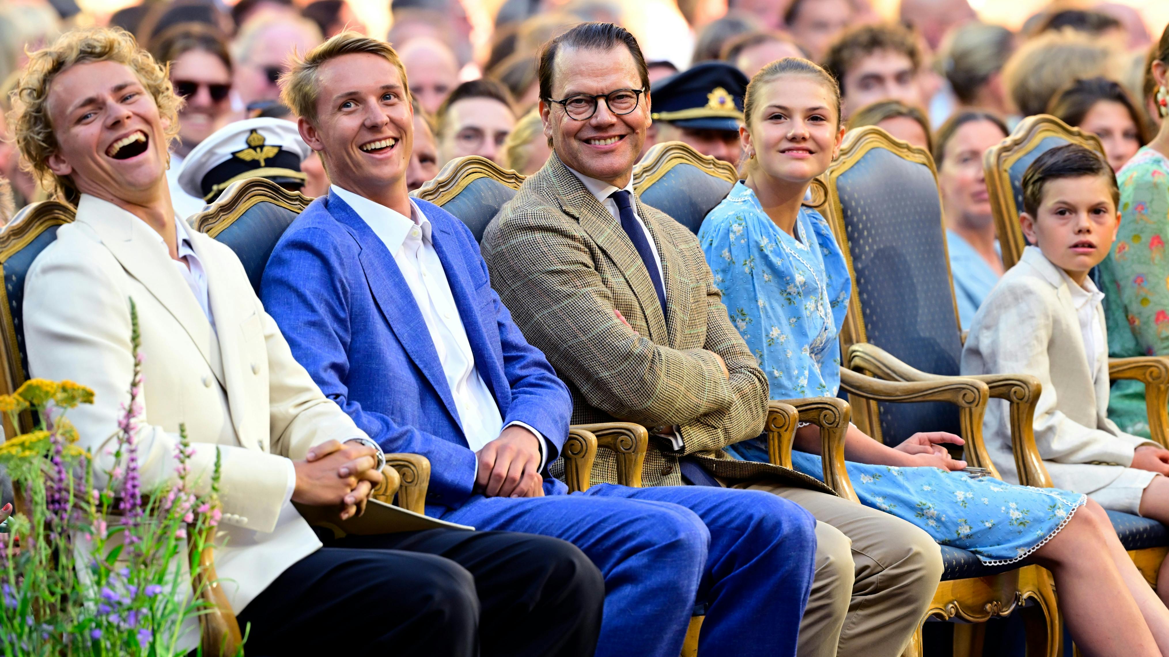 David Åhman, Jonatan Hellvig, prins Daniel, prinsesse Estelle og prins Oscar.&nbsp;&nbsp;