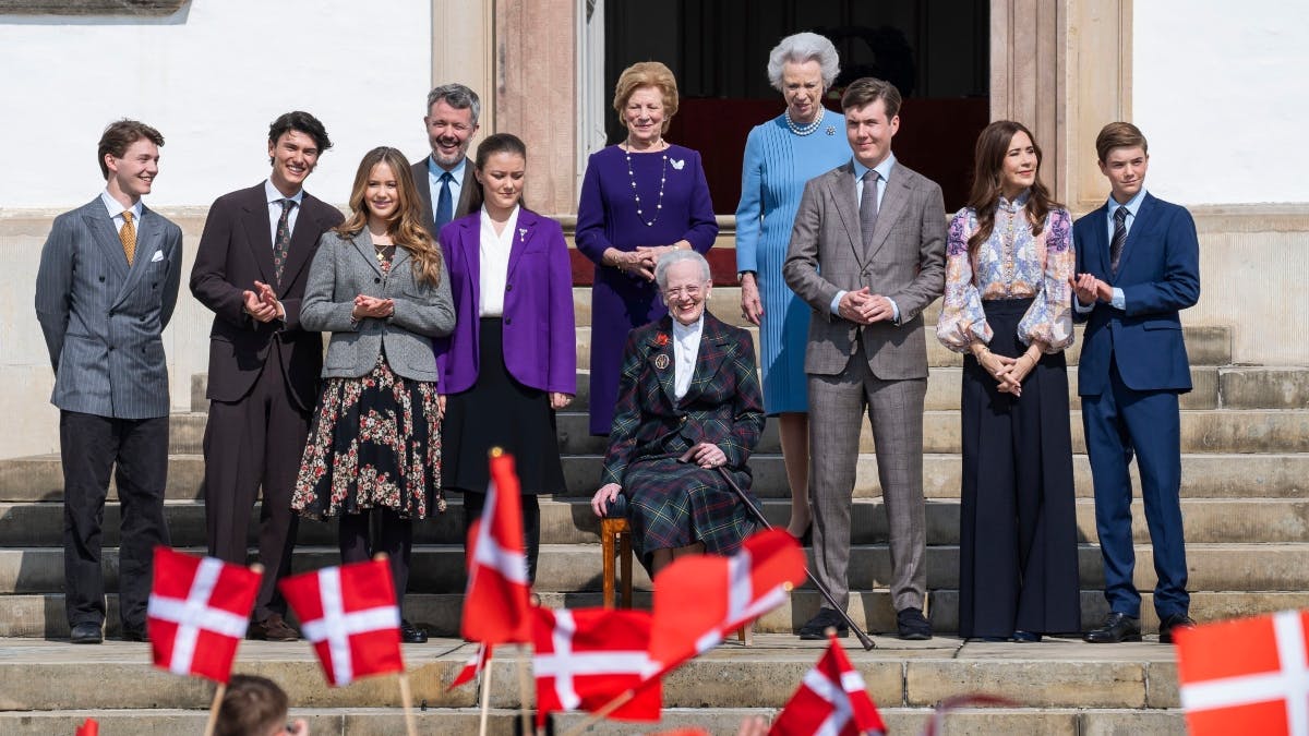 Den kongelige familie på Fredensborg Slot. 