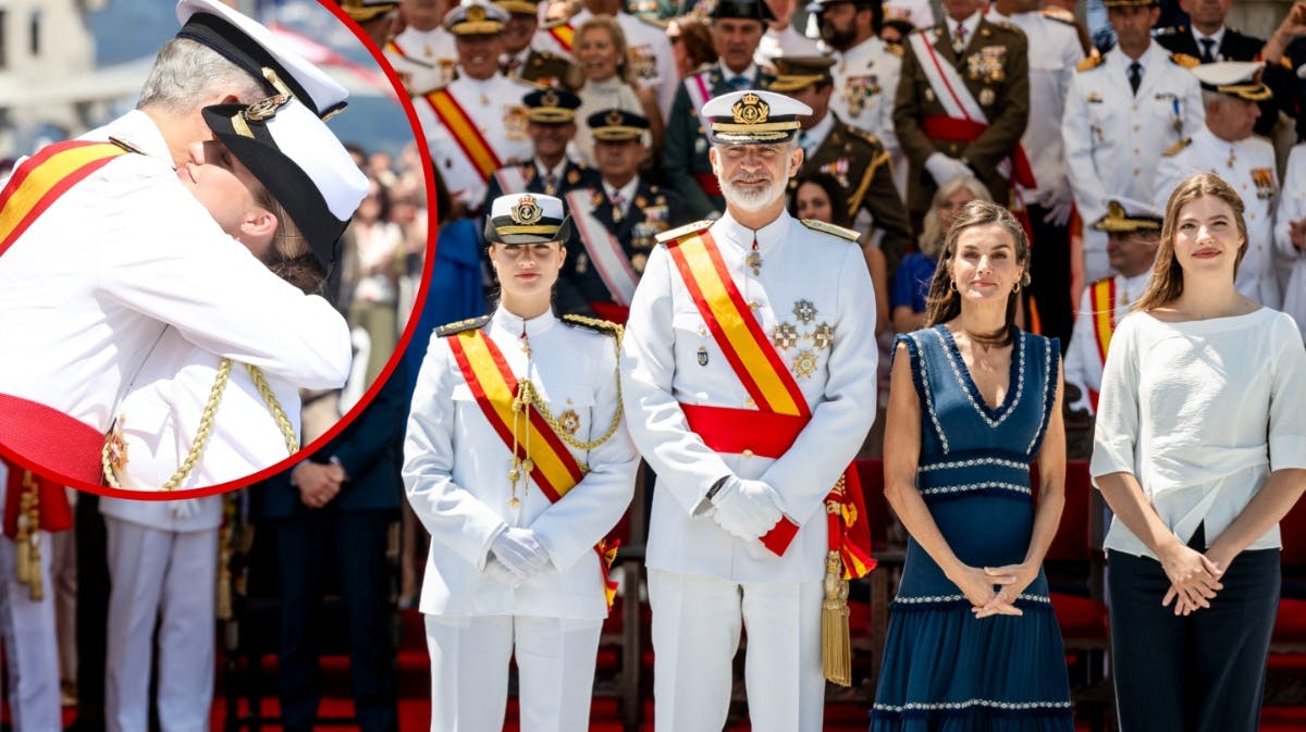 Prinsesse Leonor, kong Felipe, dronning Letizia og prinsesse Sofia. 