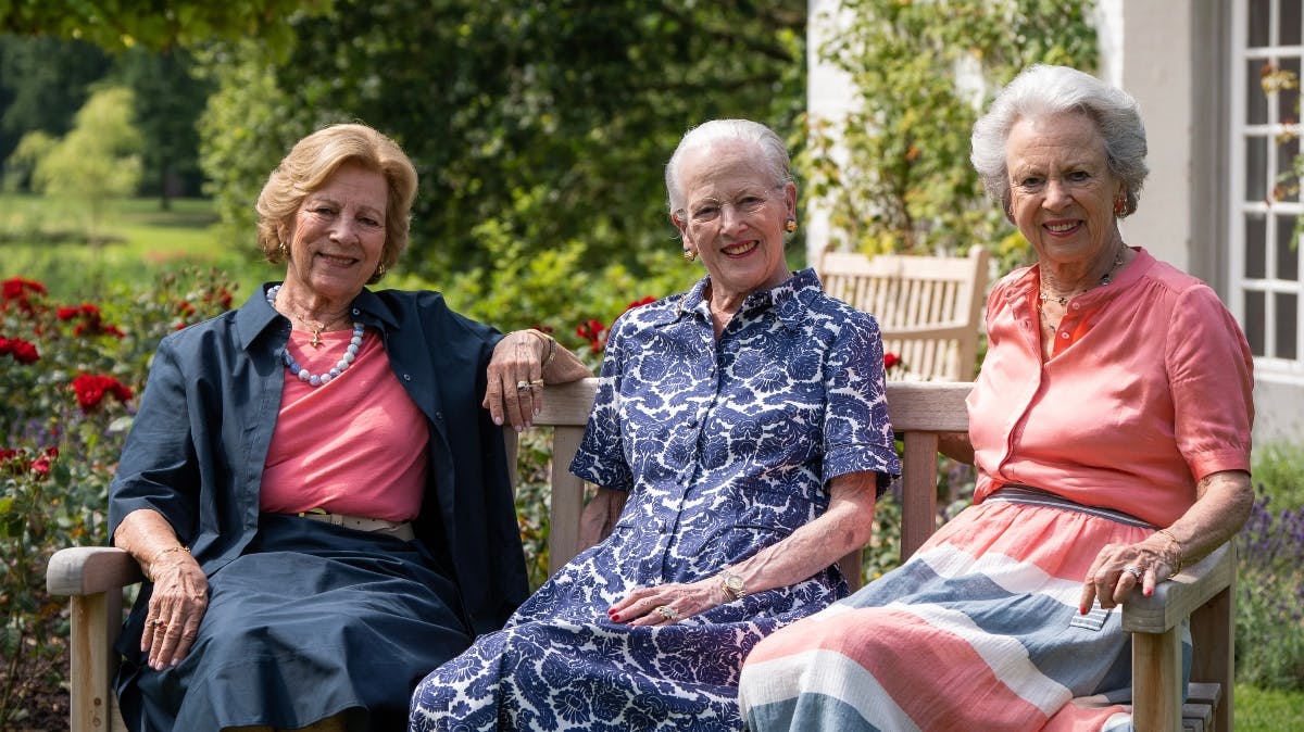 Dronning Anne-Marie, dronning Margrethe og prinsesse Benedikte.