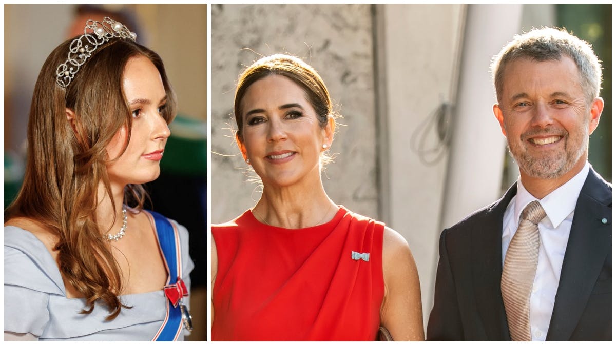 Prinssese Ingrid Alexandra og det danske kongepar, dronning Mary og kong Frederik.