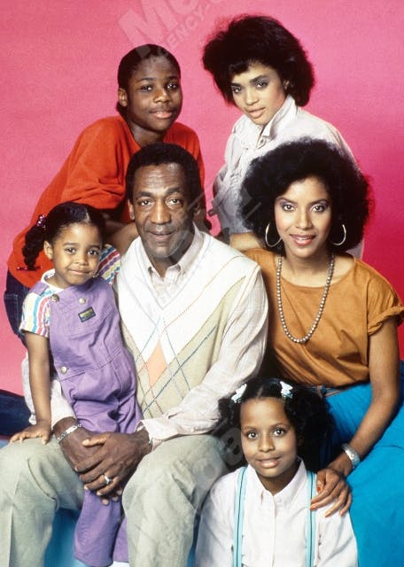 Malcolm-Jamal Warner med castet på "Cosby & Co.".