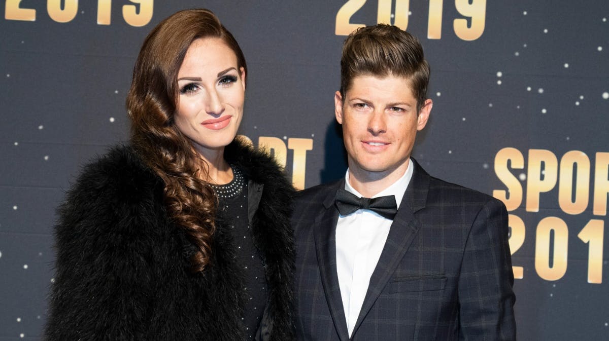 Jakob Fuglsang med sin hustru, Loulou Fuglsang. 