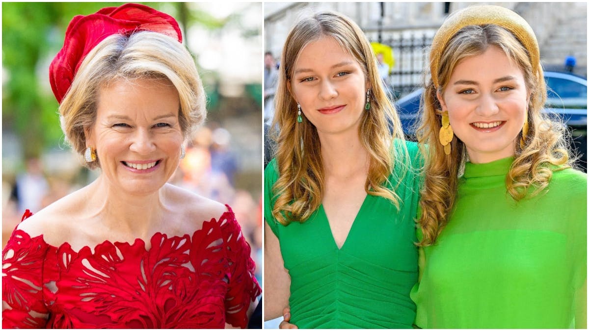 Dronning Mathilde samt prinsesse Eleonore og prinsesse Elisabeth