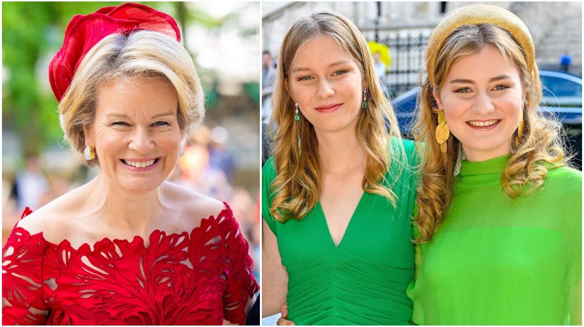 Dronning Mathilde samt prinsesse Eleonore og prinsesse Elisabeth