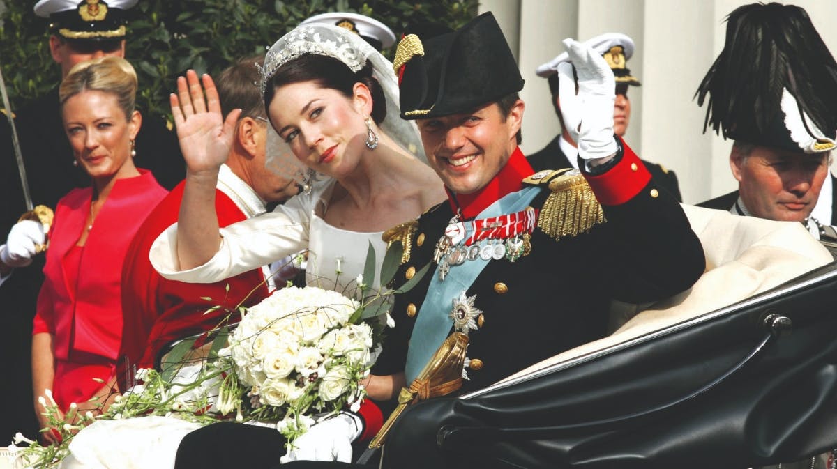 Mary og Frederik ved brylluppet i 2004.