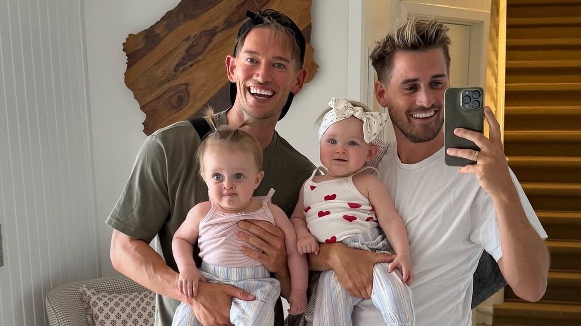 Morten Kjeldgaard med Emma og Frederik Haun med Nora. 