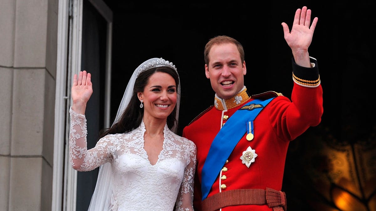 Kate og William ved brylluppet den 29. april 2011. 