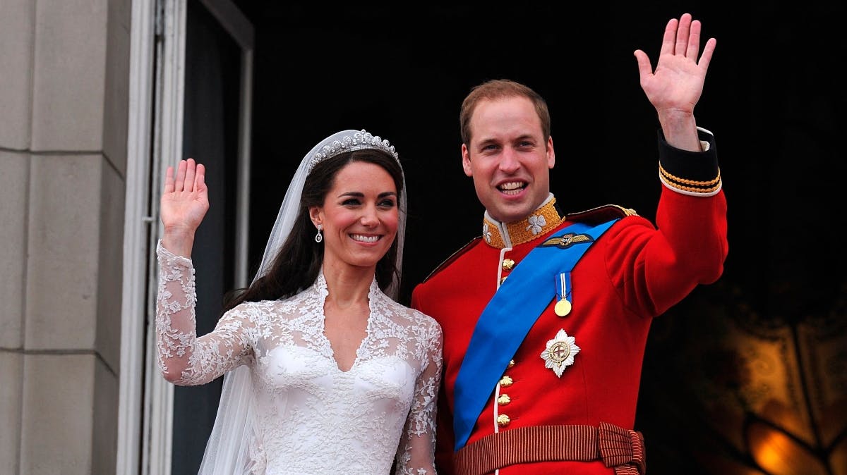 Kate og William ved brylluppet den 29. april 2011.