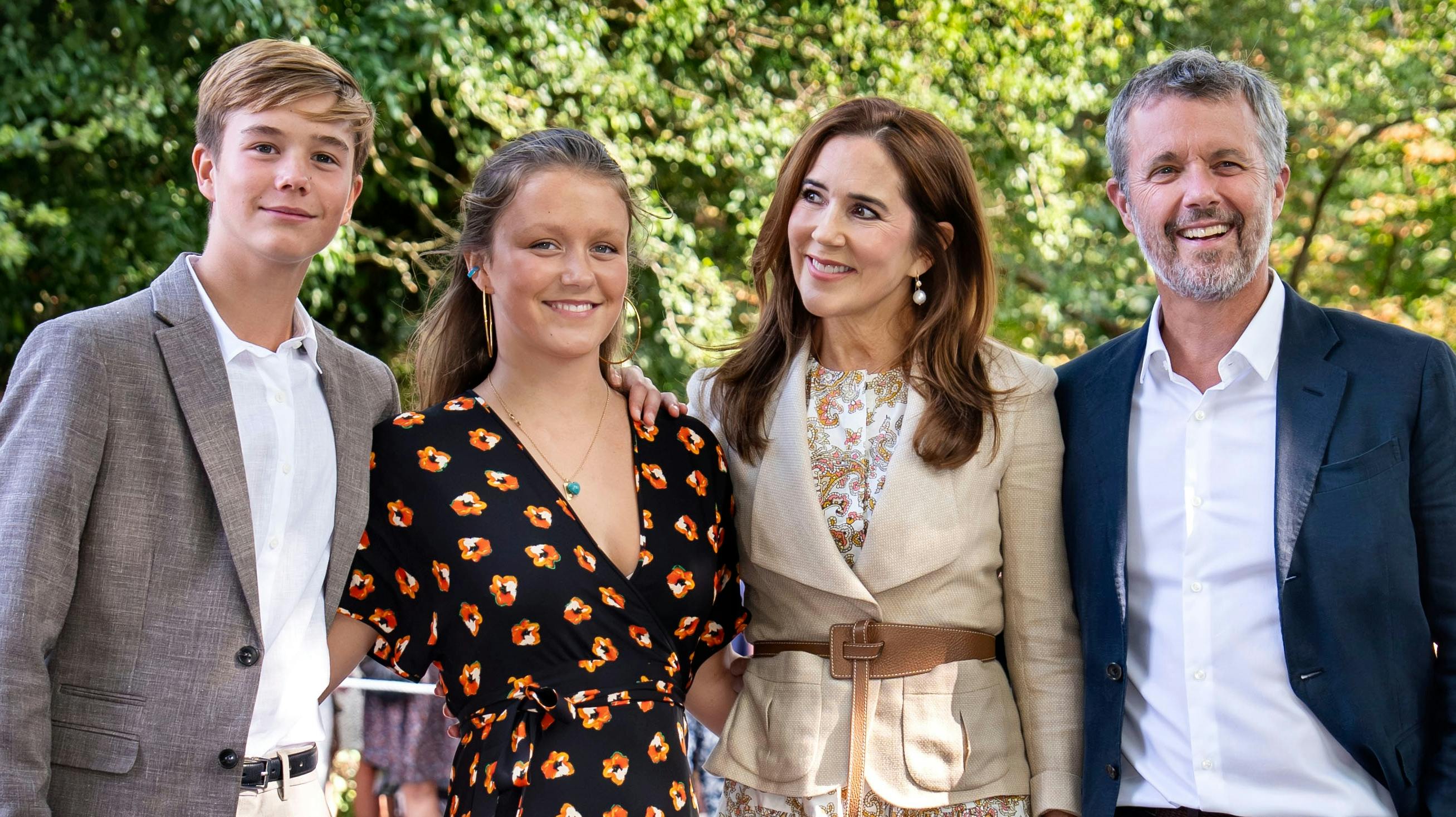 Prins Vincent, prinsesse Isabella, dronning Mary og kong Frederik. 
