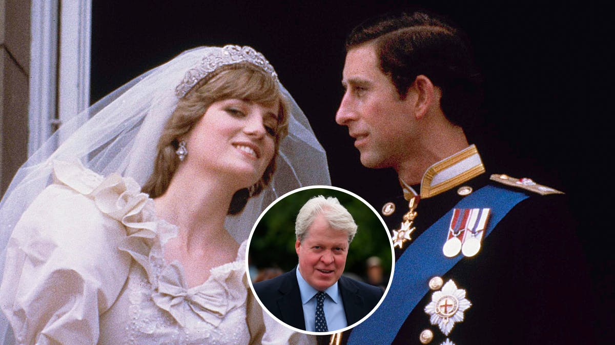 Prinsesse Diana, kong Charles og Charles Spencer. 