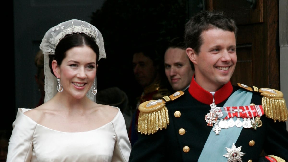 Mary og Frederik ved brylluppet i 2004.