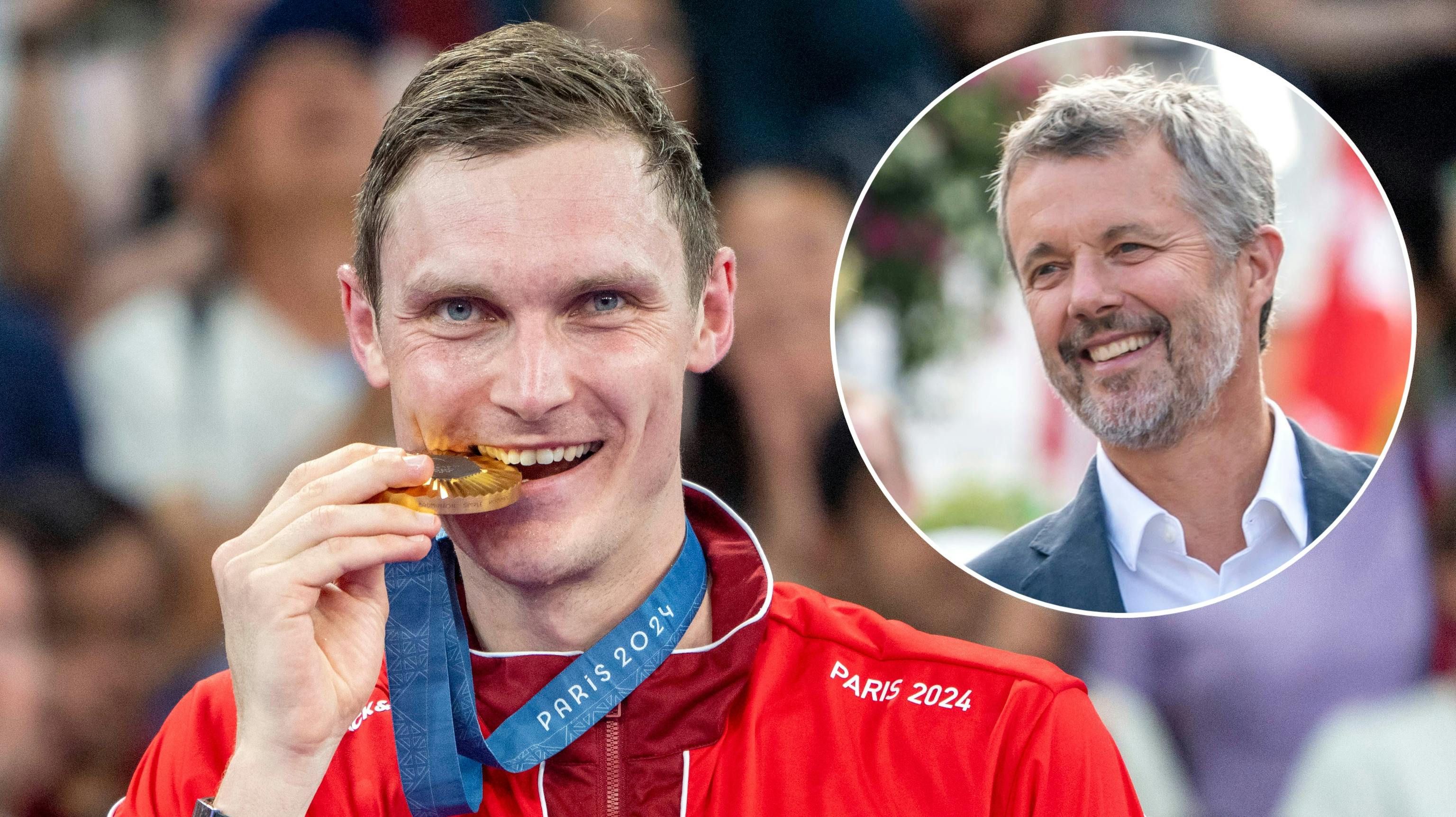 Viktor Axelsen og kong Frederik.