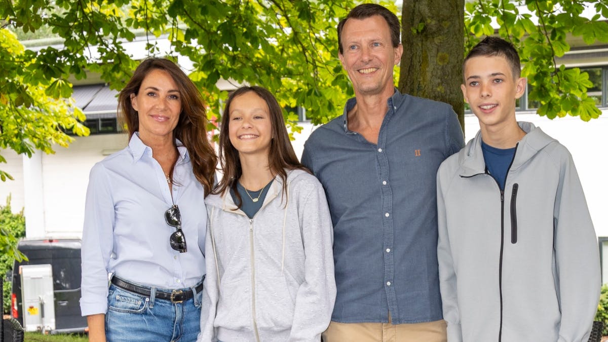 Prinsesse Marie og prins Joachim med Athena og Henrik