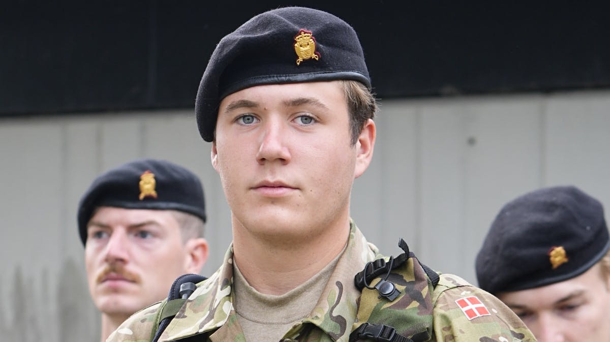 Kronprins Christian på kasernen i Slagelse torsdag.