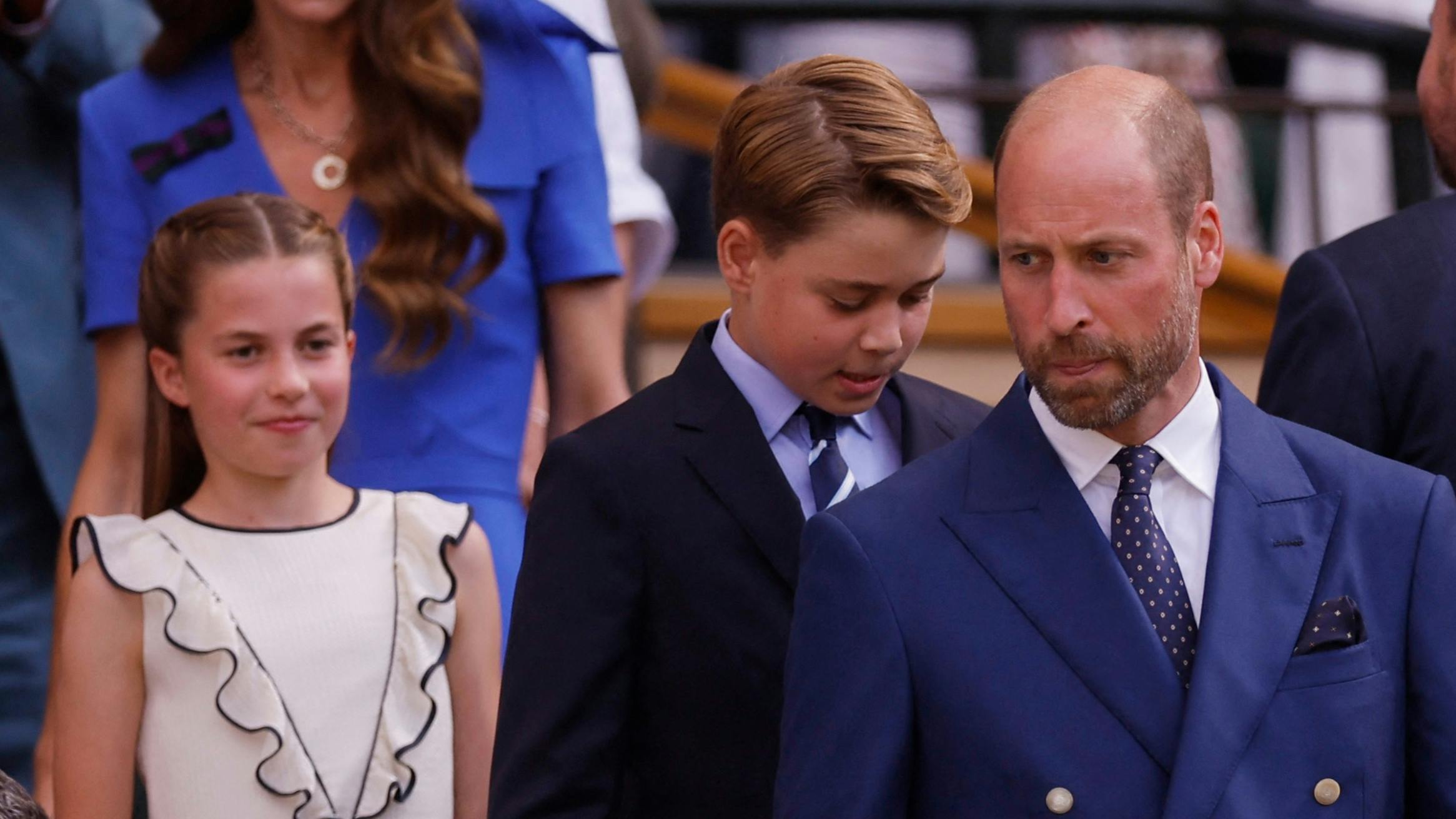 Prinsesse Charlotte, prins George og prins William.&nbsp;