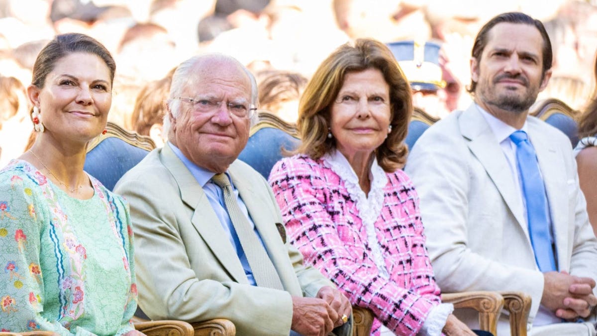 Kronprinsesse Victoria, kong Carl Gustaf, dronning Silvia og prins Carl Philip
