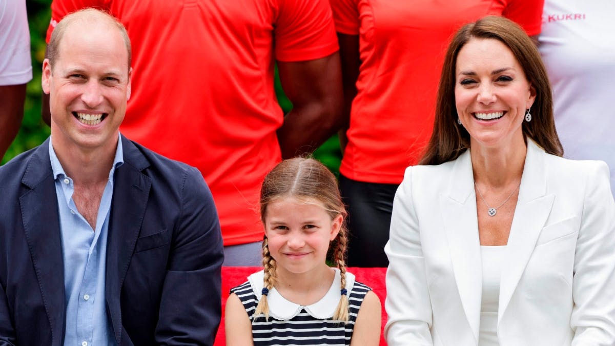 Prins William, prinsesse Charlotte og prinsesse Kate.