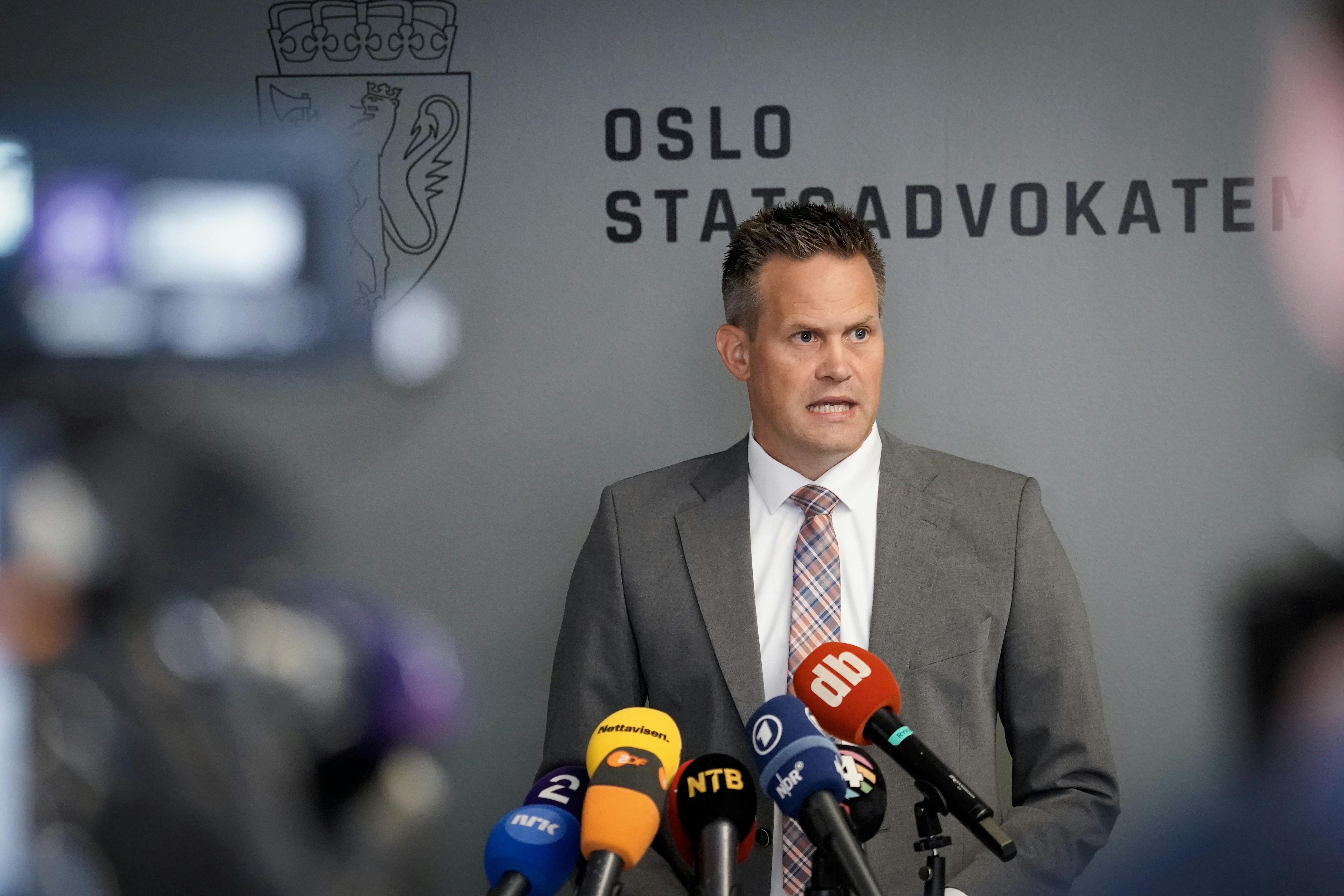 Oslo 20250818. Statsadvokat Sturla Henriksbø orienterer om avgjørelse av tiltalespørsmålet for Marius Borg Høiby. Foto: Jonas Fæste Laksekjøn / NTB