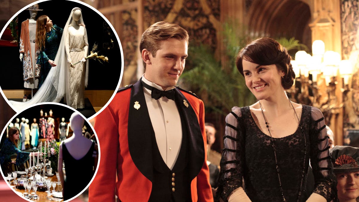 Dan Stevens som Matthew Crawley og Michelle Dockery som lady Mary. Indsat foto: Billeder fra auktionen.&nbsp;