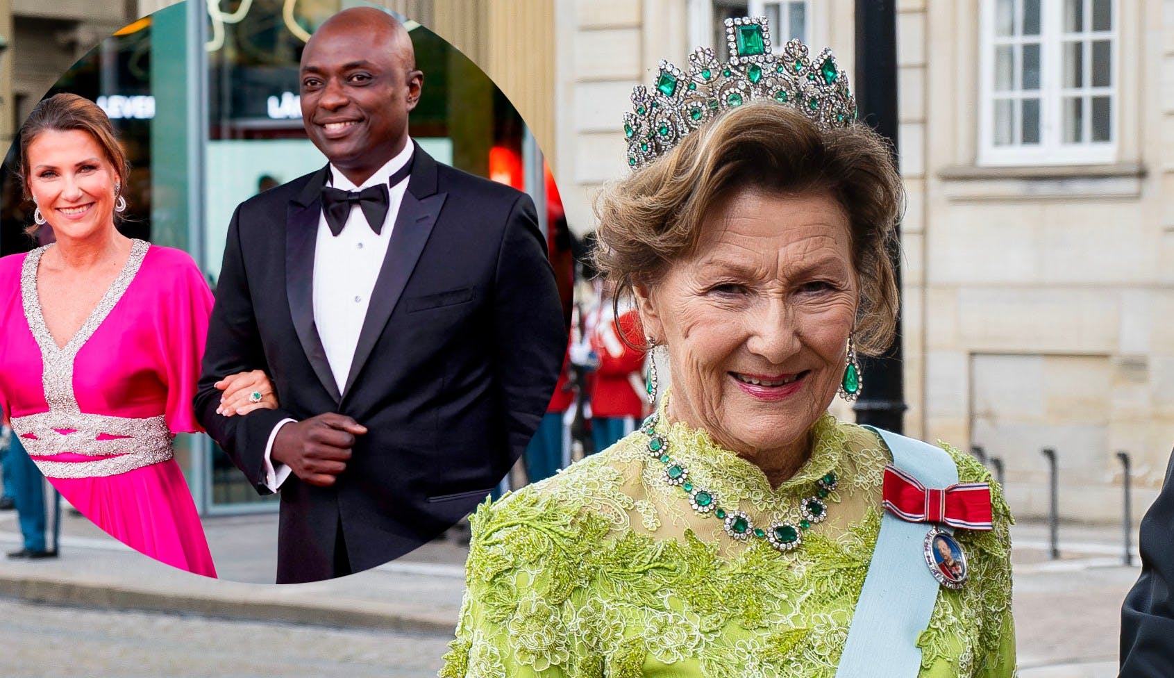 Dronning Sonja. Indsat: Prinsesse Märtha Louise og Shaman Durek Verrett.&nbsp;