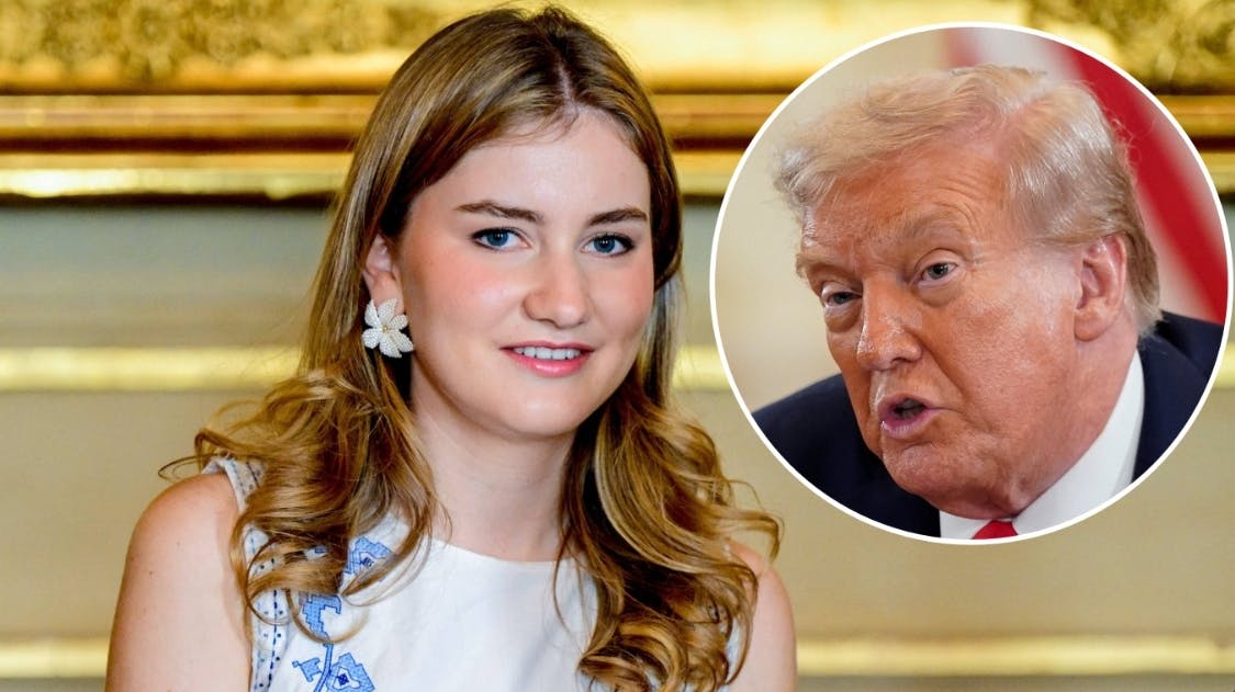 Prinsesse Elisabeth. Indsat foto af Donald Trump. 