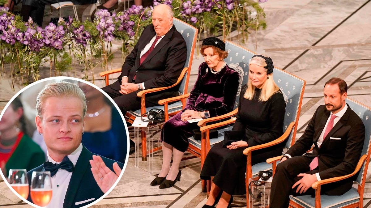 Kong Harald, dronning Sonja, kronprinsesse Mette-Marit og kronprins Haakon. Indsat foto: Marius Borg Høiby