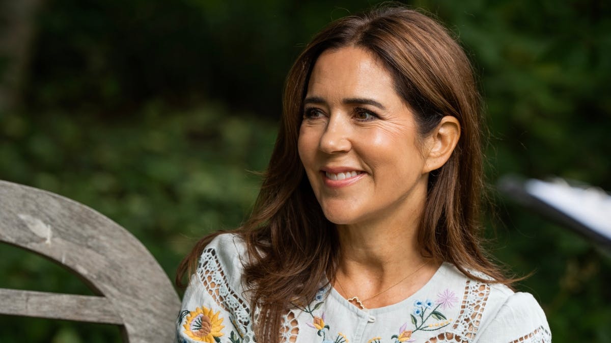 Dronning Mary under udsendelsen med Søren Vester. 