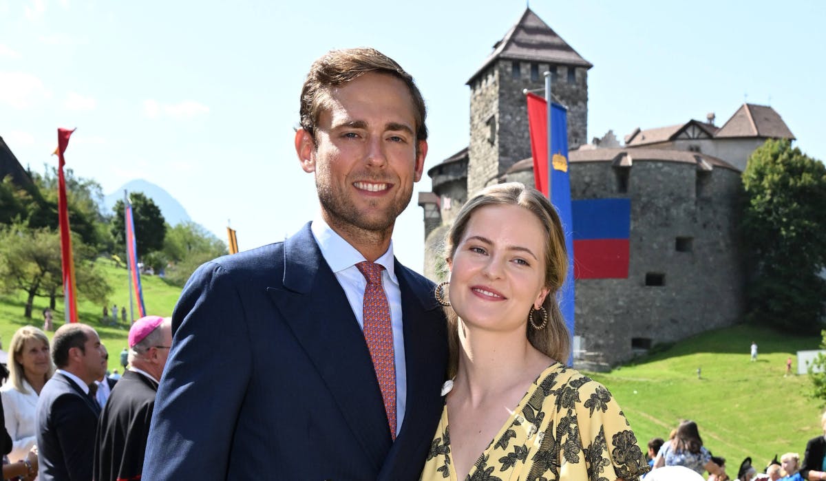 Prinsesse Marie Caroline af Liechtenstein med sin forlovede Leopoldo Maduro Vollmer 15. august 2025.