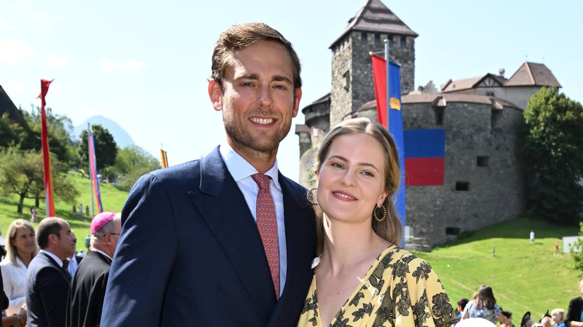 Prinsesse Marie Caroline af Liechtenstein med sin forlovede Leopoldo Maduro Vollmer 15. august 2025.