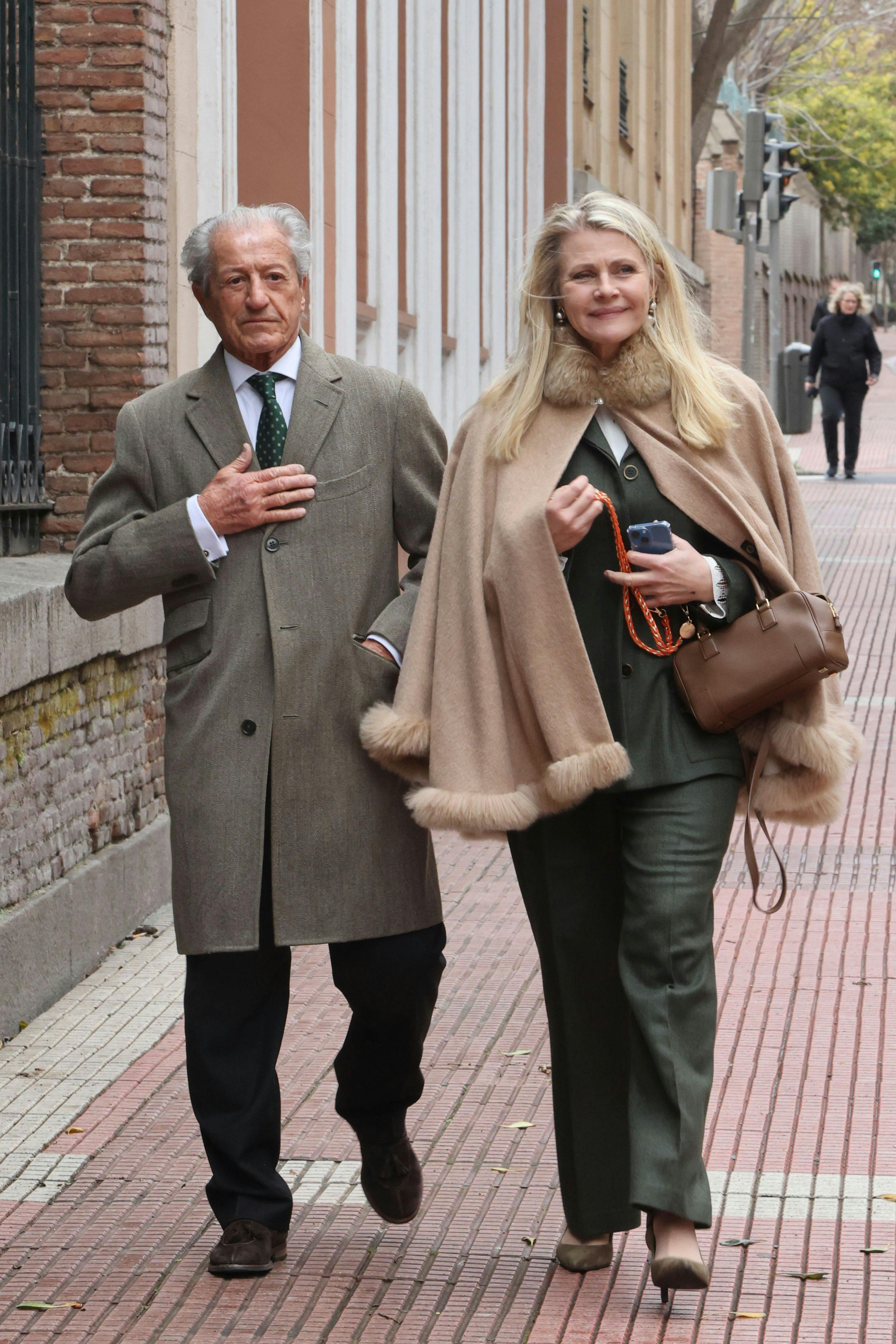 Philippe Junot and Nina Wendelboe Larsen woner during the baptism of Philippa Falco Junot in Madrid.