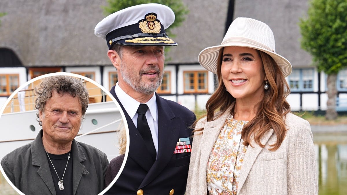 Kong Frederik og dronning Mary og (indsat) Poul Krebs.