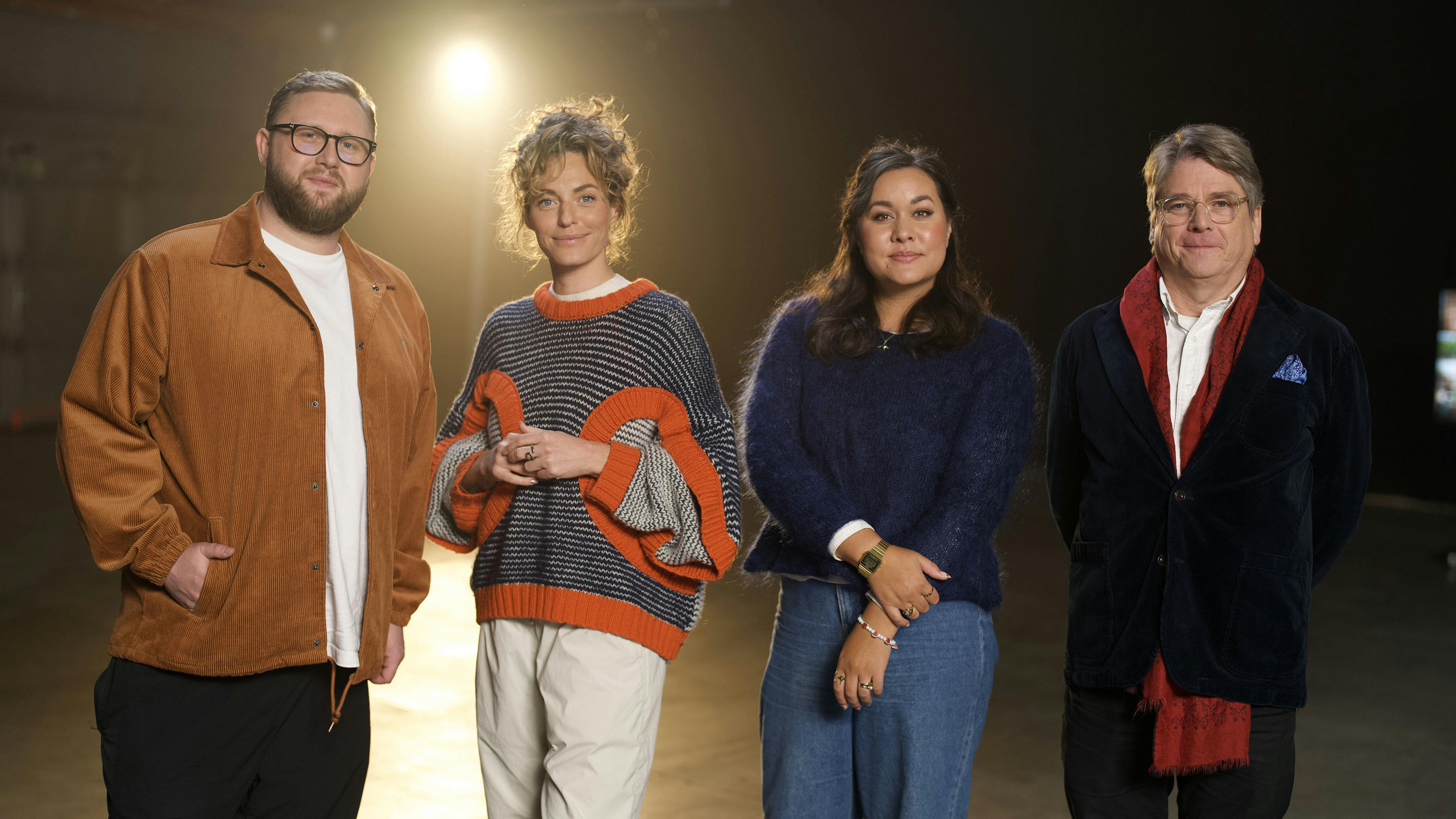 Christian Bonde, Sarah Grünewald, Natasha Brock og Peter Lund Madsen i "Spillet".