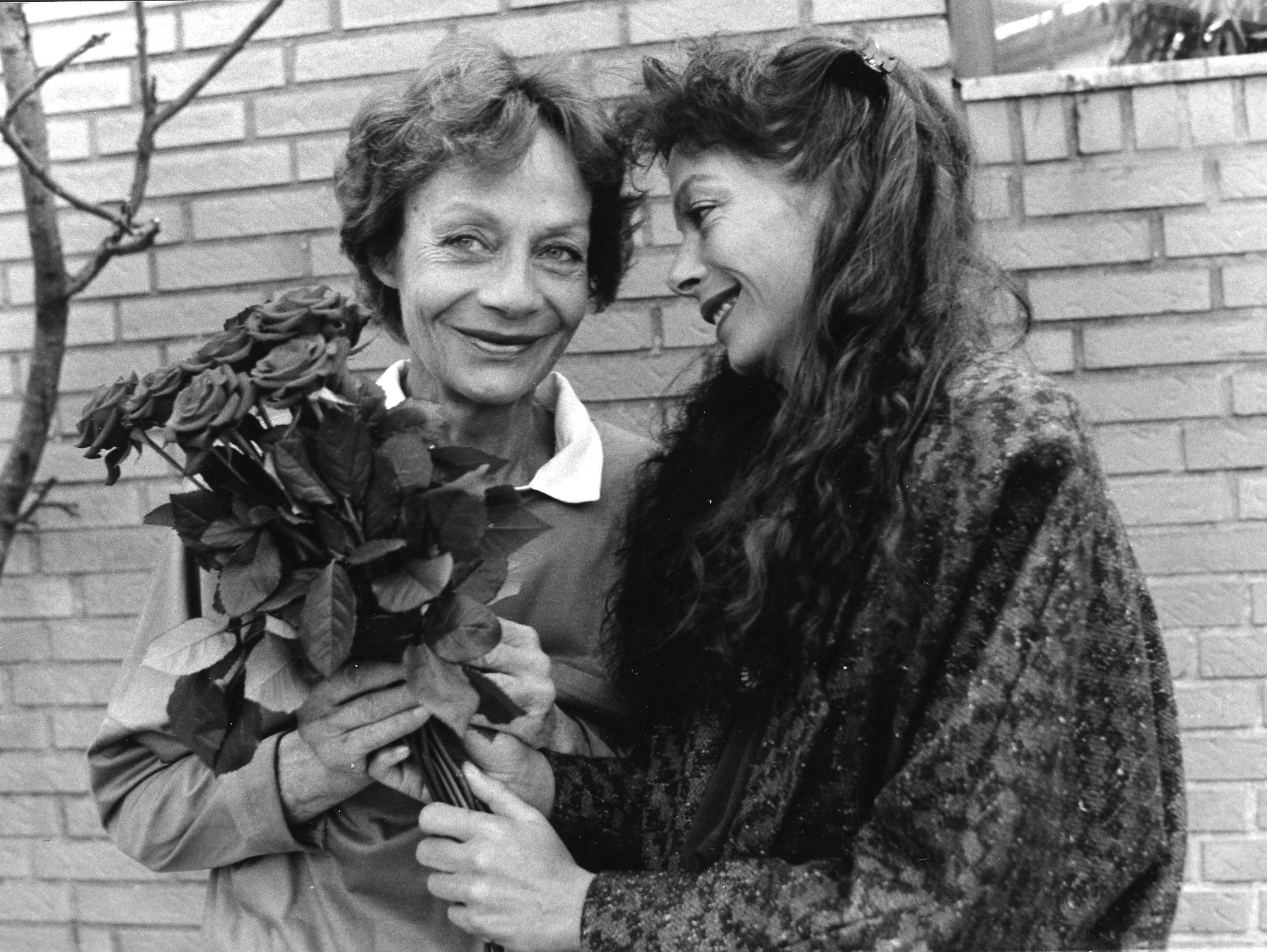 Birgitte Federspiel med datteren Annegine.