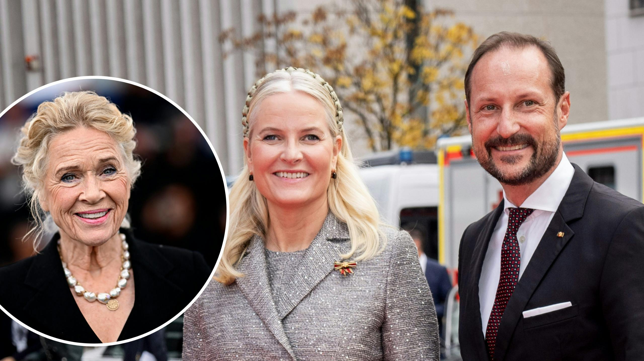 Liv Ullmann med kronprinsesse Mette-Marit og kronprins Haakon.