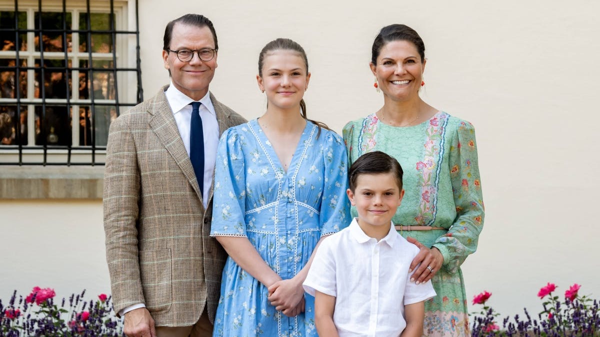 Prins Daniel, prinsesse Estelle, kronprinsesse Victoria og prins Oscar. 