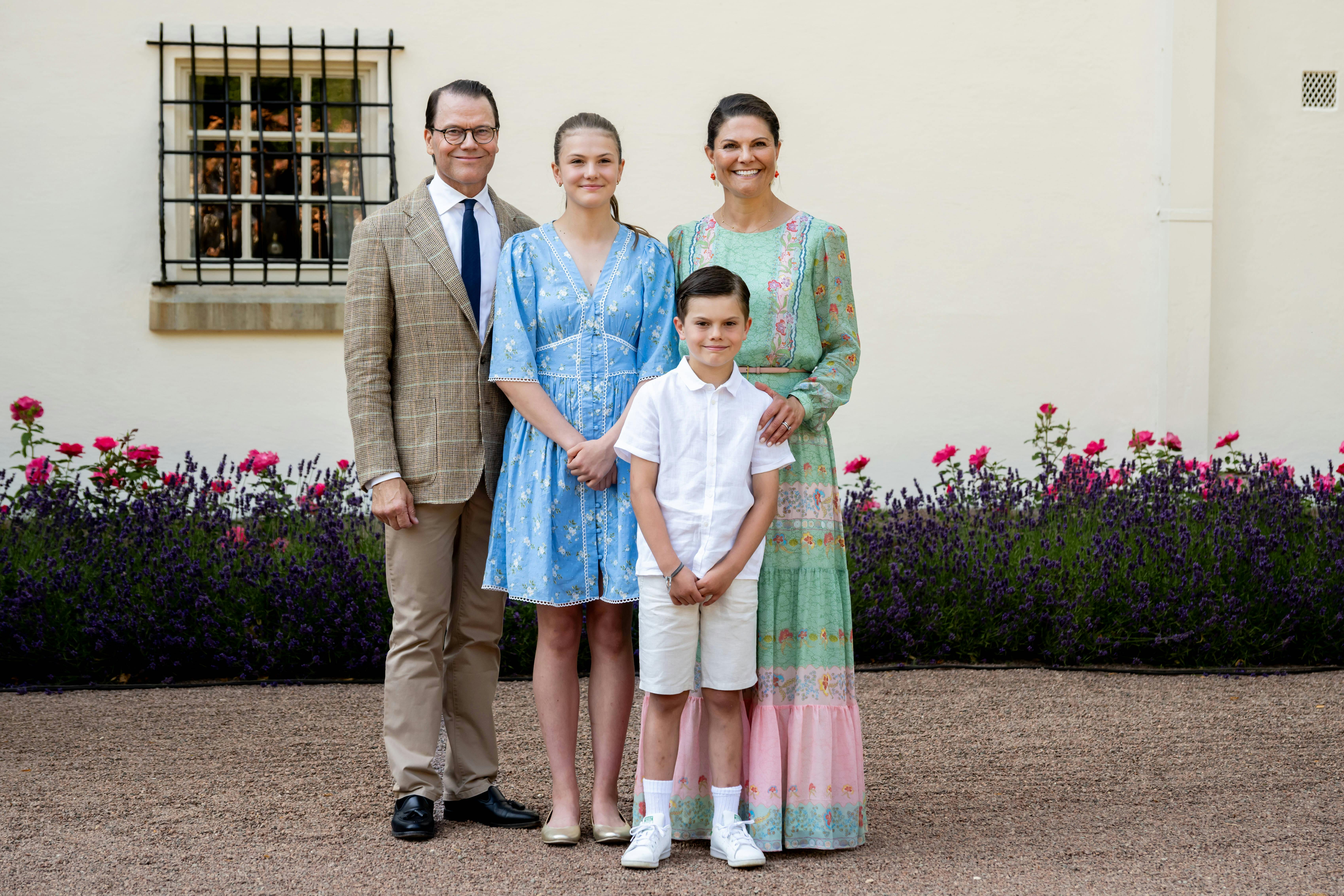 Prins Daniel, prinsesse Estelle, kronprinsesse Victoria og prins Oscar. 