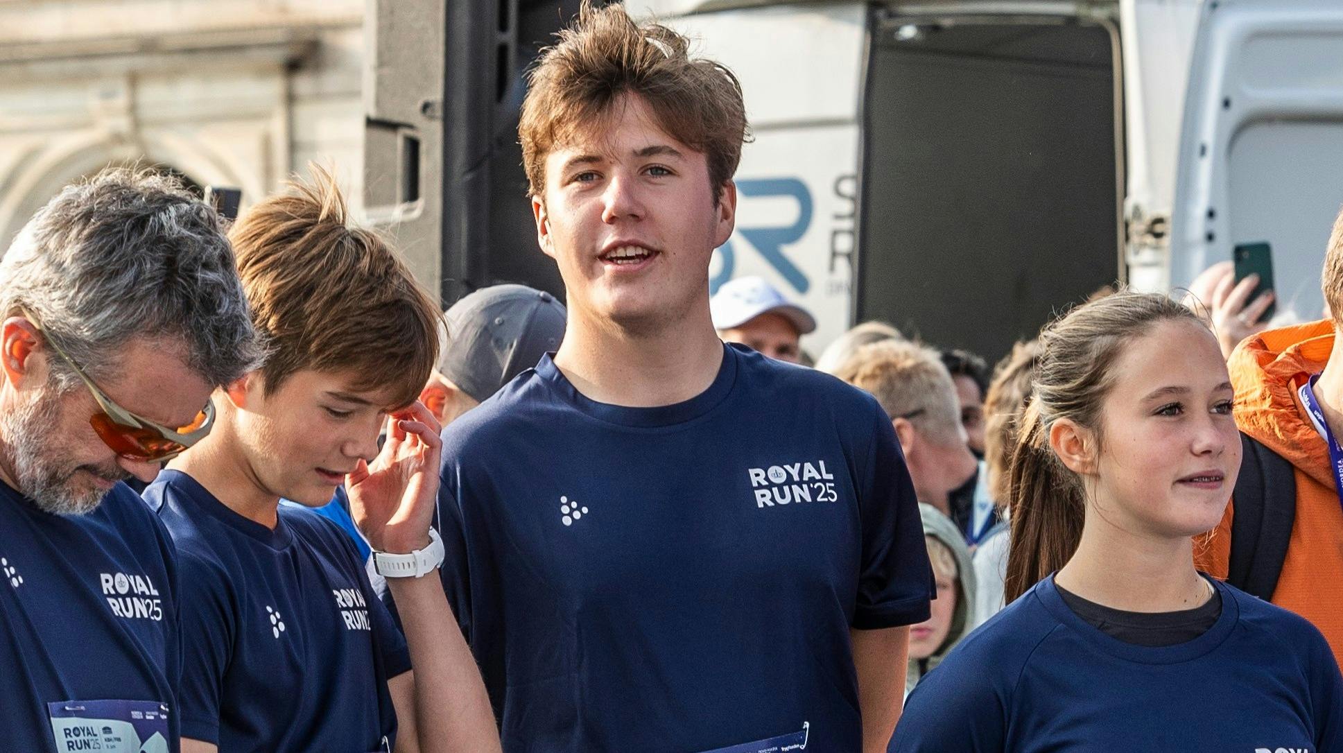 Kong Frederik, prins Vincent, kronprins Christian og prinsesse Josephine.  