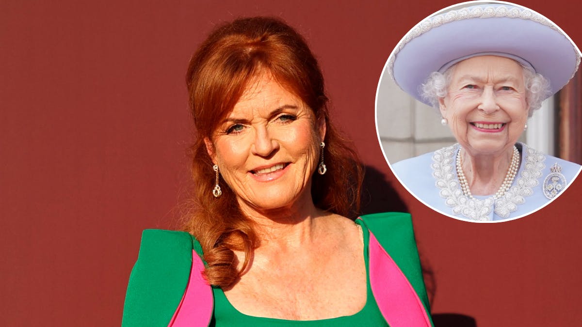 Hertuginde Sarah. Indsat foto af dronning Elizabeth.&nbsp;