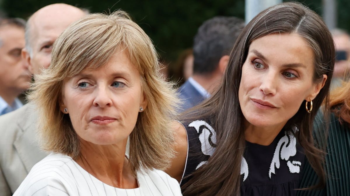 Marta Carazo og dronning Letizia ved onsdagens opgave. 