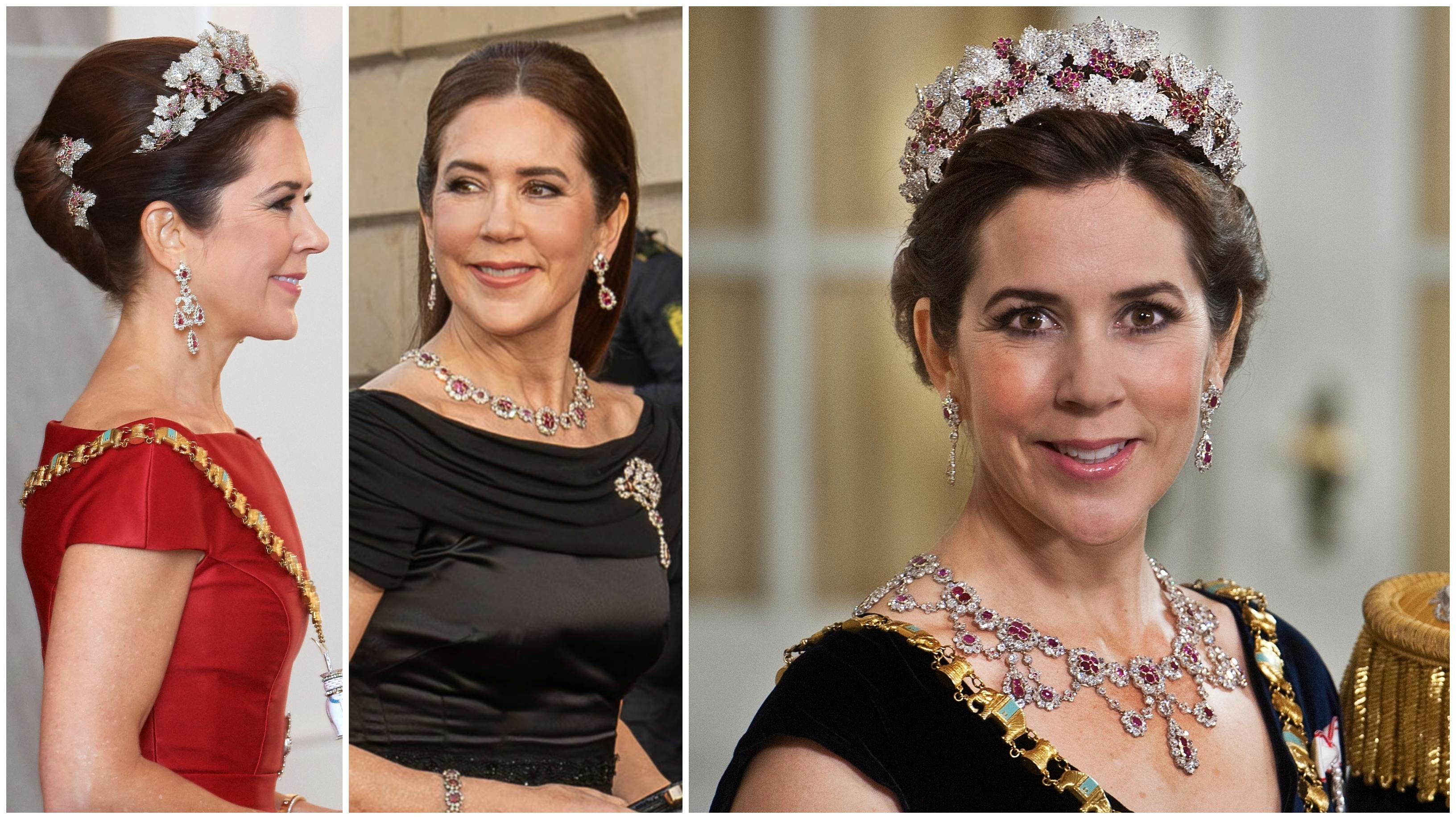 Dronning Mary med rubinsættet. 