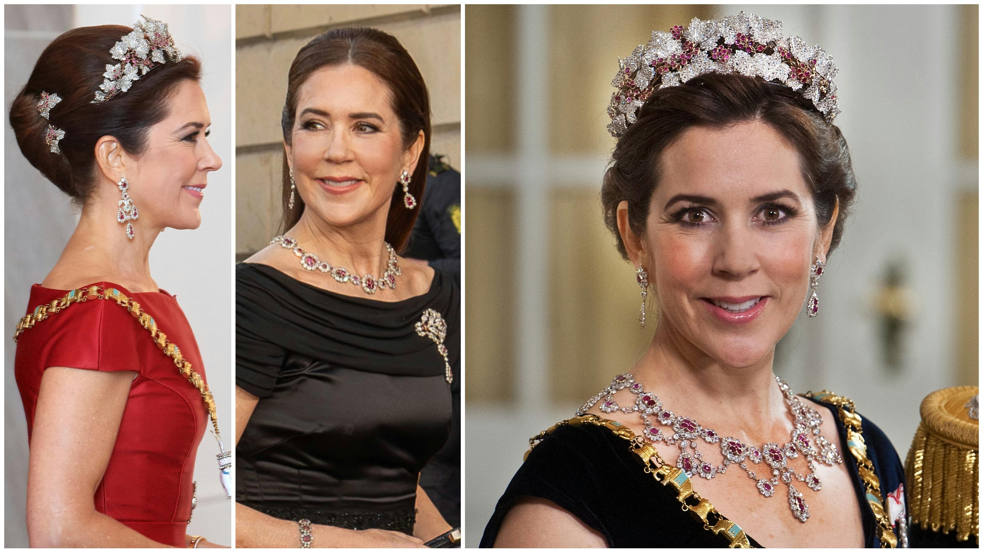 Dronning Mary med rubinsættet.
