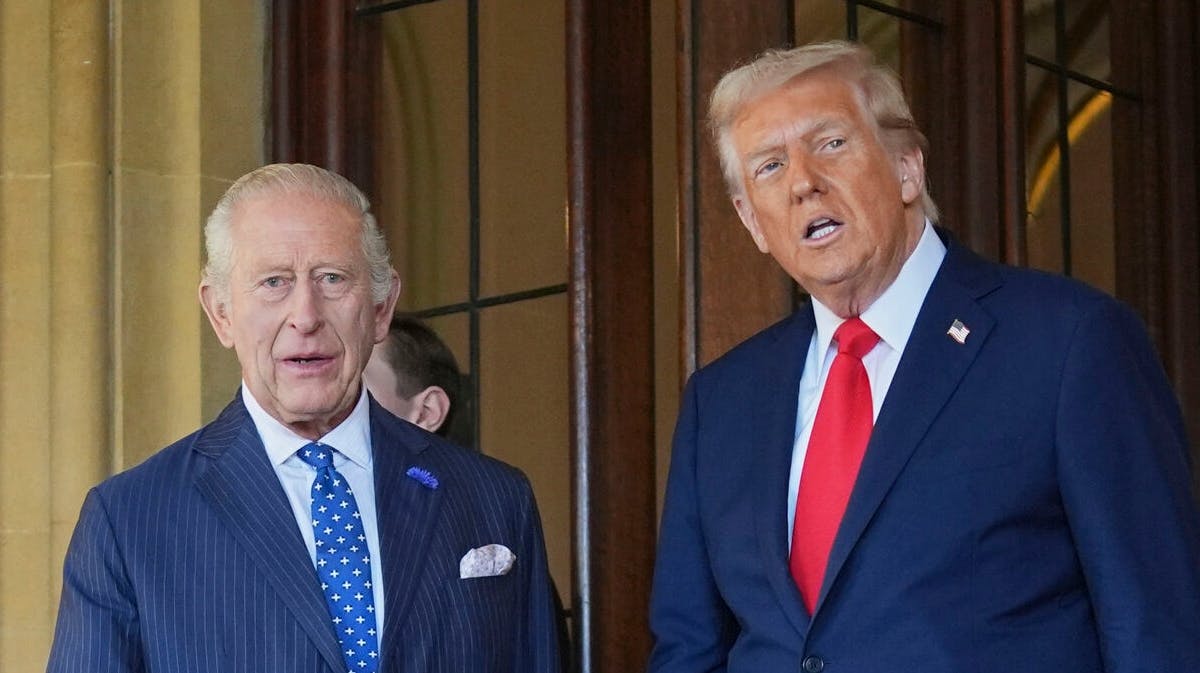 Kong Charles og Donald Trump under statsbesøget i Storbritannien. 