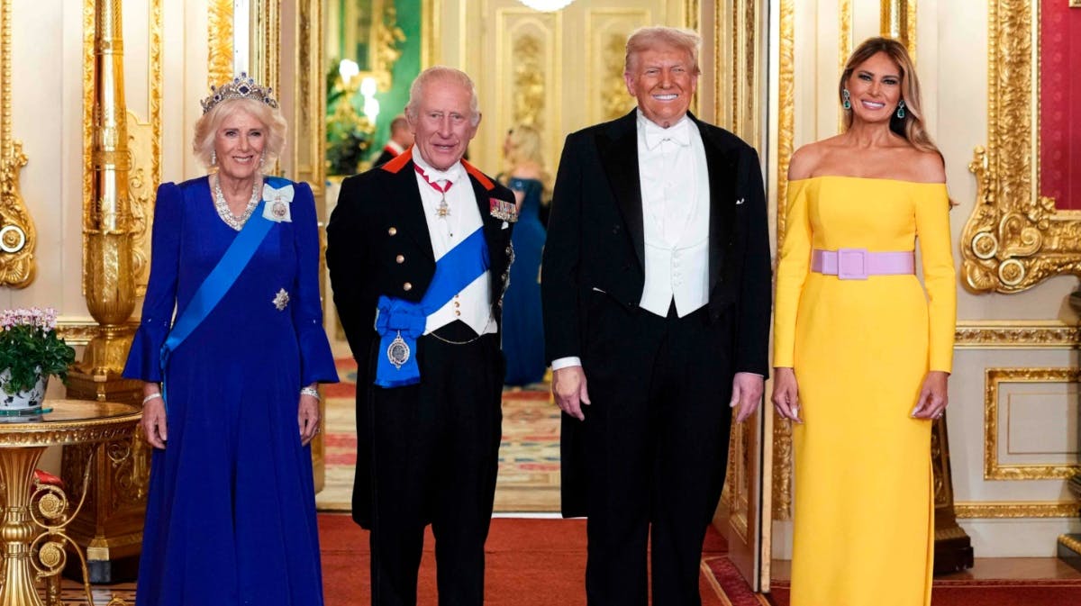 Dronning Camilla og kong Charles inviterede Donald Trump og Melania Trump til statsbanket på Windsor Castle.