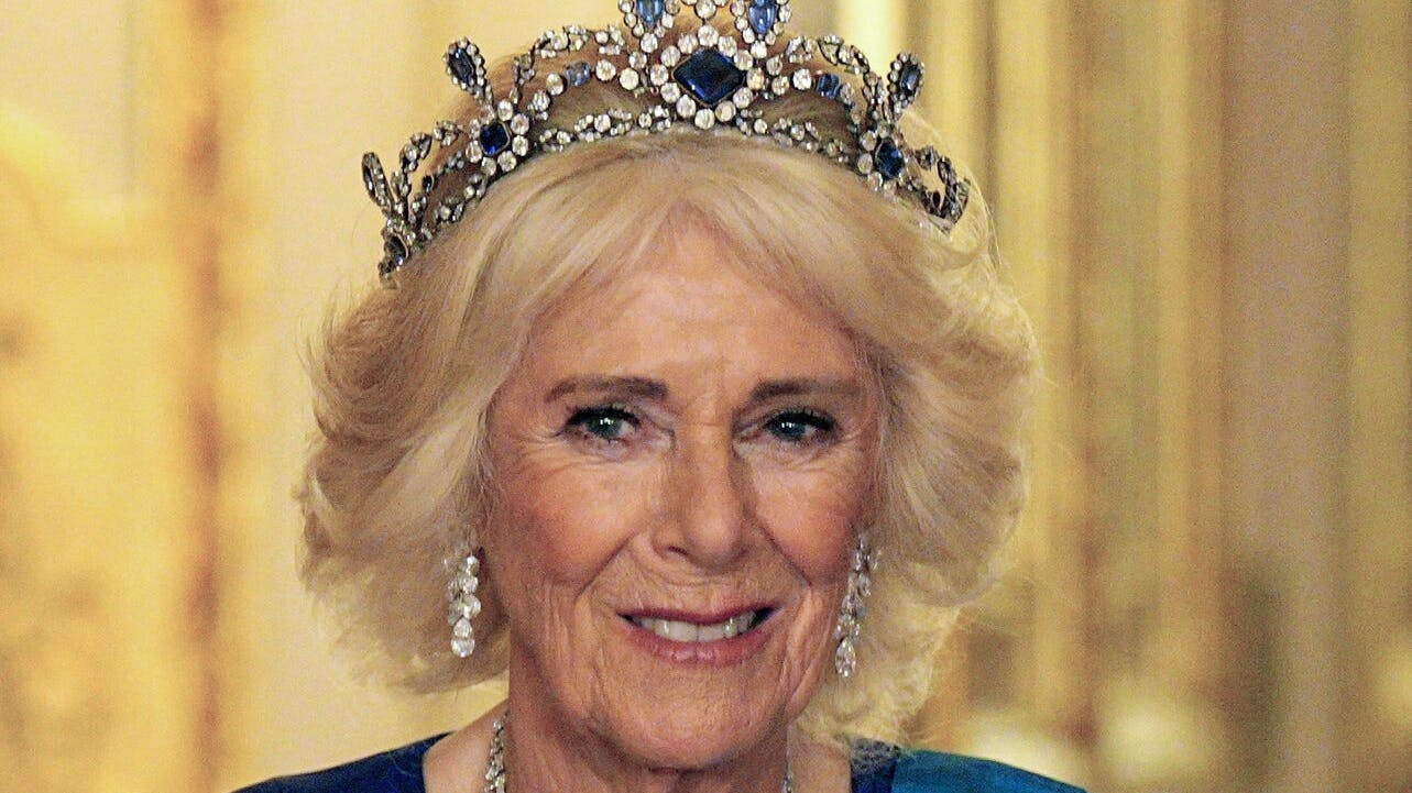 Dronning Camilla ved statsbanket for Melania og Donald Trump.