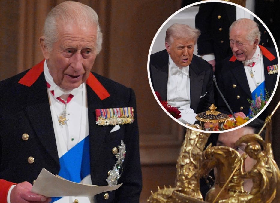 Kong Charles samt Donald Trump og kong Charles