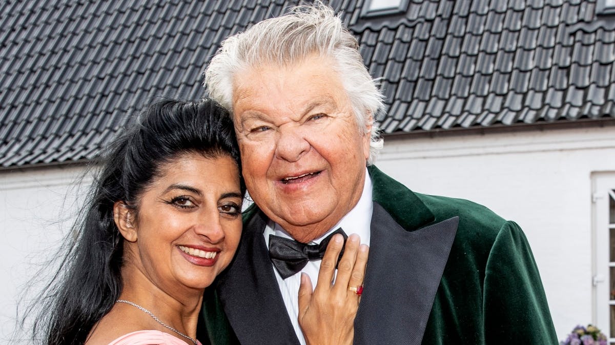 Susan Astani og Christian Kjær ved hans 80-års fejring i 2023. 