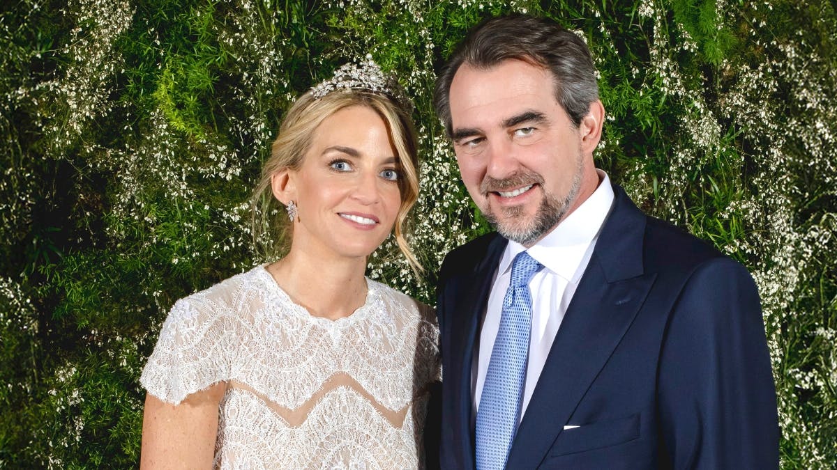 Nikolaos og Chrysi ved deres bryllup i februar.&nbsp;