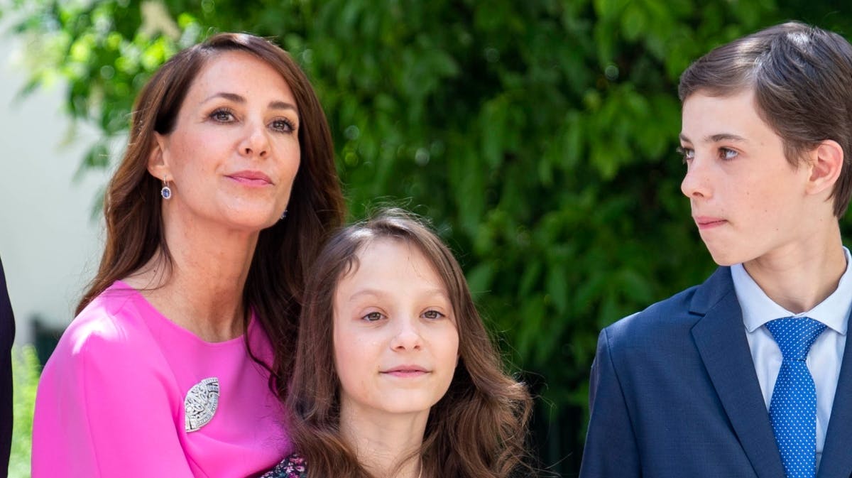 Prinsesse Marie med børnene komtesse Athena og grev Henrik