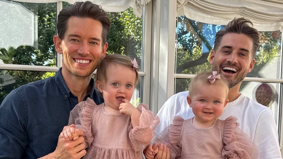 Morten Kjeldgaard med Emma og Frederik Haun med Nora.